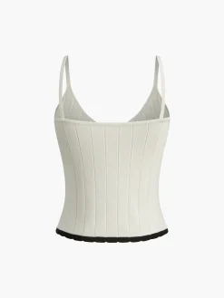Online Contrast Trim Knotted Sweater Vest Sweater Vests|Sweaters & Cardigans