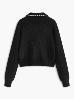 Hot Contrast Trim Lapel Cardigan Cardigans|Sweaters & Cardigans
