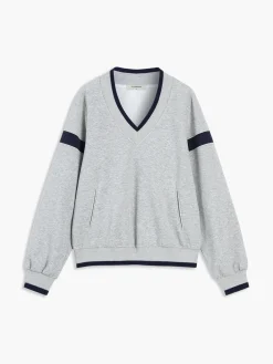 Sale Contrast Trim Oversized Sweatshirt Sweatshirts & Hoodies|Tops