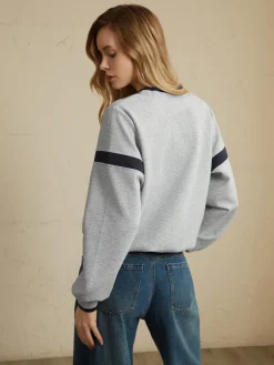 Sale Contrast Trim Oversized Sweatshirt Sweatshirts & Hoodies|Tops