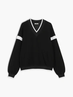 Sale Contrast Trim Oversized Sweatshirt Sweatshirts & Hoodies|Tops