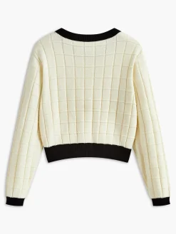 Best Contrast Trim Plaid Pullover Sweater Sweater Tops|Sweaters & Cardigans