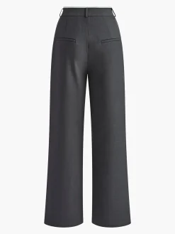 Discount Contrast Trim Pleated Draped Pants Pants|Bottoms