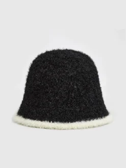 Contrast Trim Plush Bucket Hat Hair Claws & Hats|Accessories