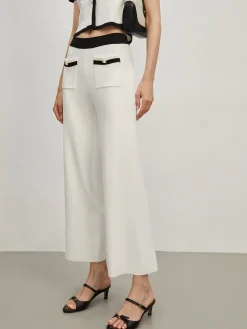 New Contrast Trim Pockets Sweater Pants Pants|Knitwear