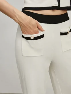 New Contrast Trim Pockets Sweater Pants Pants|Knitwear