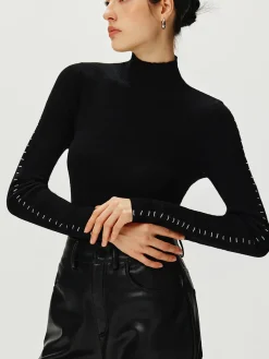 Discount Contrast Trim Pullover Sweater Sweater Tops|Sweaters & Cardigans