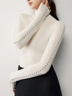 Discount Contrast Trim Pullover Sweater Sweater Tops|Sweaters & Cardigans
