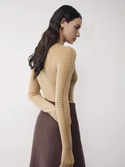Discount Contrast Trim Pullover Sweater Sweater Tops|Sweaters & Cardigans