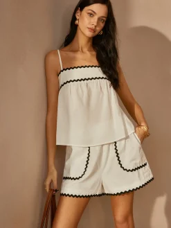 Sale Contrast Trim Shift Shorts Set Shorts Sets|Shorts
