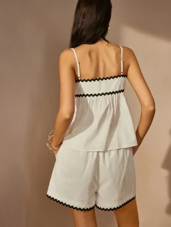 Sale Contrast Trim Shift Shorts Set Shorts Sets|Shorts