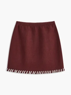 Clearance Contrast Trim Sleeveless Skirt Set Skirt Sets|Long Sleeve Sets