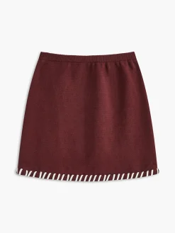 Clearance Contrast Trim Sleeveless Skirt Set Skirt Sets|Long Sleeve Sets