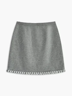 Clearance Contrast Trim Sleeveless Skirt Set Skirt Sets|Long Sleeve Sets