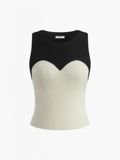 Best Contrast Trim Slim Sweater Vest Sweater Vests|Sweaters & Cardigans