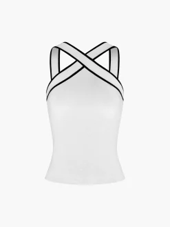 Discount Contrast Trim Strap Knit Top Tank Tops & Camis|Knitwear