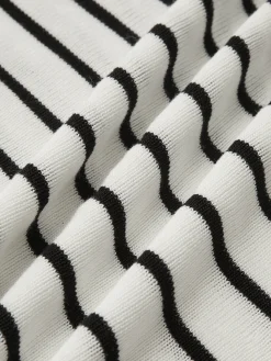 Sale Contrast Trim Stripe Sweater Dress White Dresses|Sweater Dresses