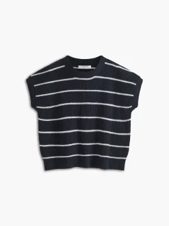 Discount Contrast Trim Stripe Sweater Vest Sweater Vests|Sweaters & Cardigans