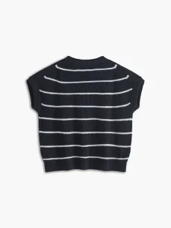Discount Contrast Trim Stripe Sweater Vest Sweater Vests|Sweaters & Cardigans