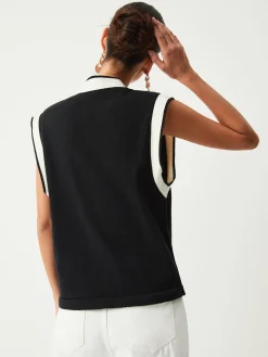 Best Contrast Trim Sweater Vest Sweater Vests|Sweaters & Cardigans