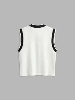 Best Contrast Trim Sweater Vest Sweater Vests|Sweaters & Cardigans