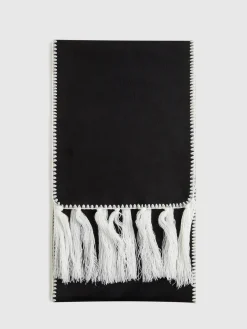 New Contrast Trim Tassel Scarf Accessories