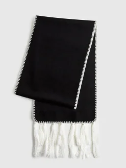 New Contrast Trim Tassel Scarf Accessories