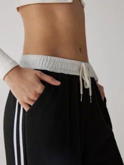 Discount Contrast Waist Wide Leg Pants Wide Leg|Pants