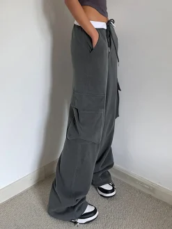 Contrast Waistband Cargo Sweatpants Pants|Knitwear