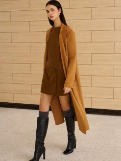 Sale Corduroy Belted Tank Short Dress Casual Dresses|Work Dresses