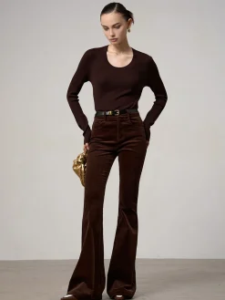 Discount Corduroy Bootcut Pants Without Belt Pants|Bottoms