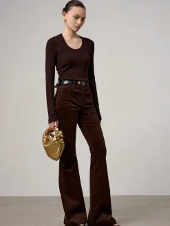 Discount Corduroy Bootcut Pants Without Belt Pants|Bottoms