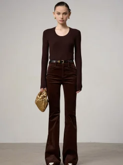 Discount Corduroy Bootcut Pants Without Belt Pants|Bottoms