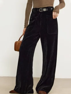 Outlet Corduroy Draped Pants Without Belt Pants|Bottoms