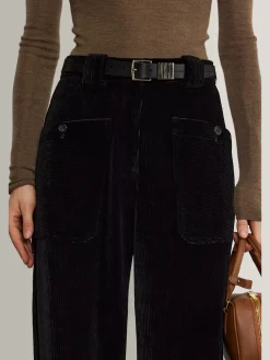 Outlet Corduroy Draped Pants Without Belt Pants|Bottoms