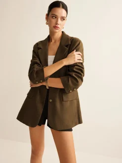 Discount Corduroy Lapel Blazer Outerwear|Blazers