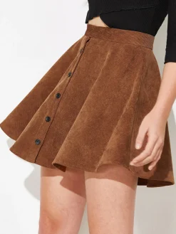 Clearance Corduroy Pleated Mini Skirt Skirts|Bottoms