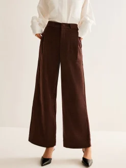 Corduroy Wide-Leg Pants Without Belt Pants|Bottoms
