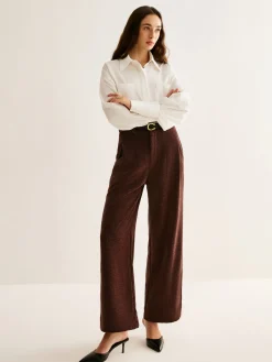Corduroy Wide-Leg Pants Without Belt Pants|Bottoms