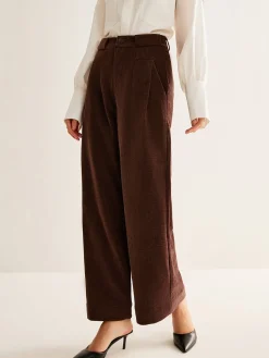 Corduroy Wide-Leg Pants Without Belt Pants|Bottoms