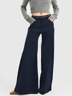 New Corduroy Wide-Leg Pants Without Belt Pants