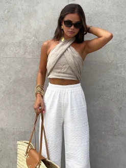 Outlet Cotton & Line Crisscross Halter Tank Top Tank Tops & Camis|Tops