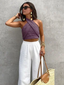 Outlet Cotton & Line Crisscross Halter Tank Top Tank Tops & Camis|Tops