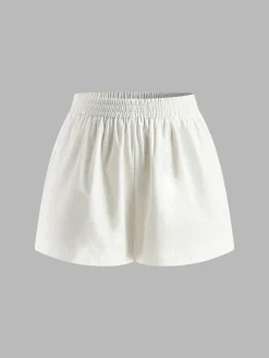 Online Cotton & Linen Backless Halter Top With Shorts Set Shorts Sets|Shorts
