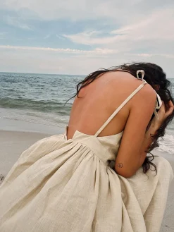 Online Cotton & Linen Backless Long Dress Casual Dresses|Summer Dresses
