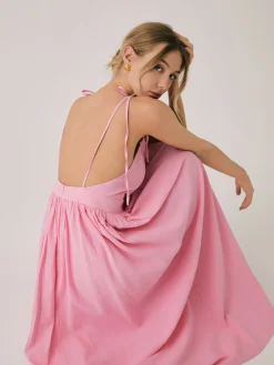 New Cotton & Linen Backless Long Dress Casual Dresses|Summer Dresses