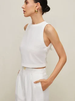 New Cotton & Linen Bow Crew Neck Blouse Blouses & Shirts|Tops