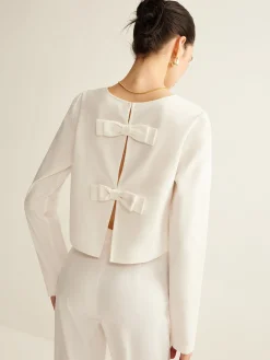 New Cotton & Linen Bow Shirt Blouses & Shirts|Tops