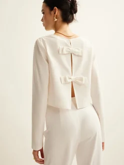 New Cotton & Linen Bow Shirt Blouses & Shirts|Tops