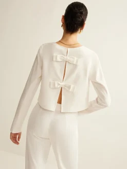 New Cotton & Linen Bow Shirt Blouses & Shirts|Tops